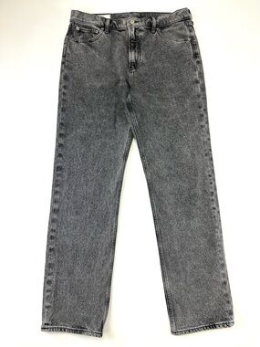 Gap 90s straight high rise washed black jeans Size 14 32in Inseam 29.5in Denim